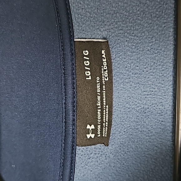 Under Armour Men's Fleece Sweater 1/2 Zip Long Sleeve Mock Neck Academy Blue L - Picture 5 of 9